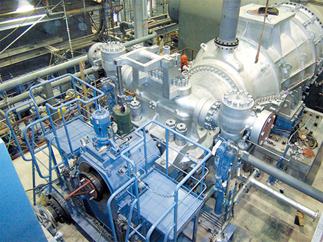 復水式（多段式軸流排気型）レイアウトが容易な復水式蒸気タービンの発展系